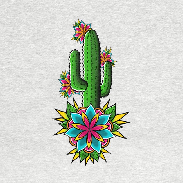 Floral Cactus by violetinkx